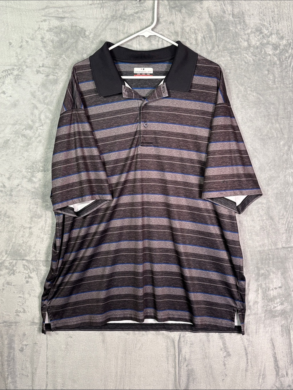 Grand Slam Gray Blue Golf Polo Short Sleeve Size 2XB